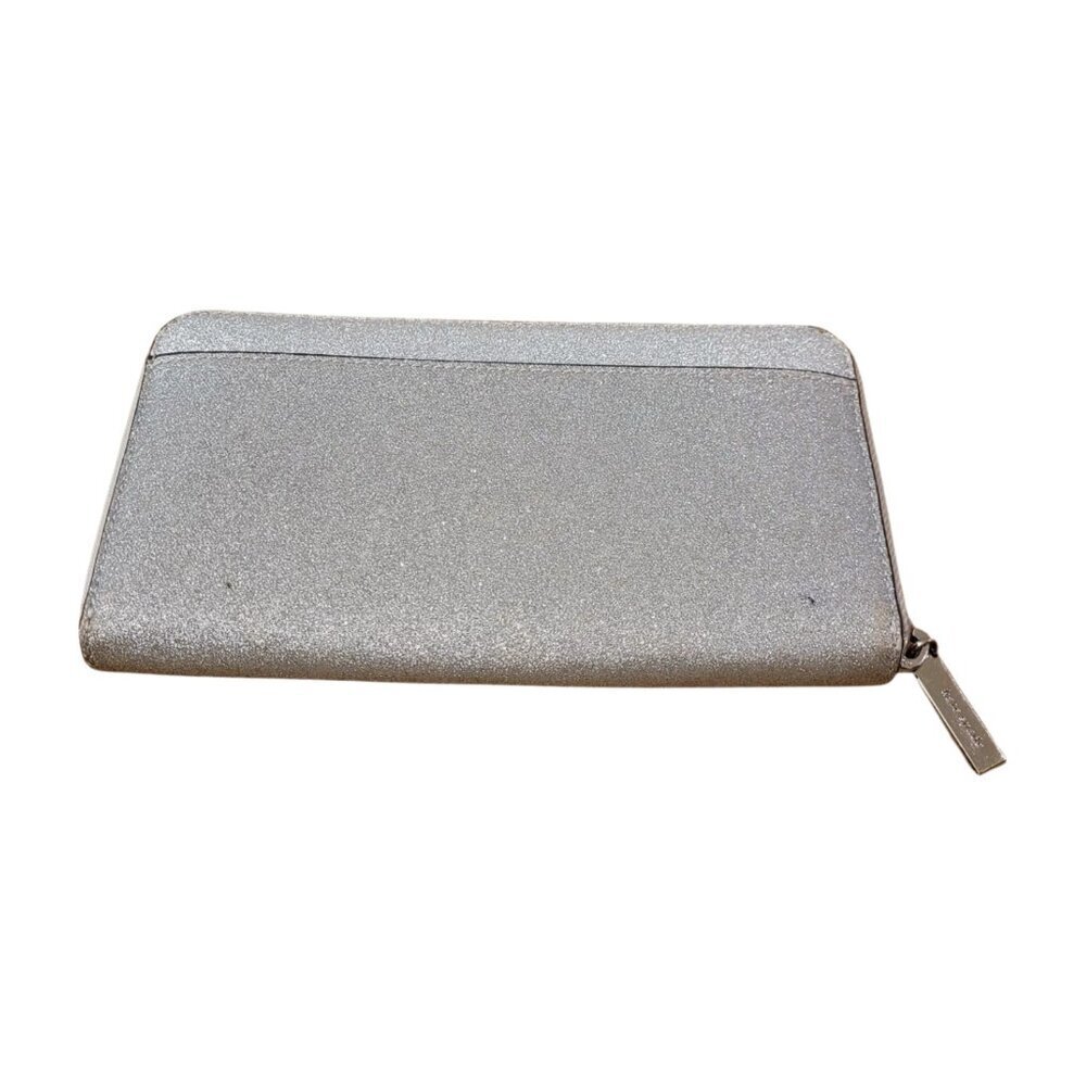 Kate Spade Lola Large Continental Silver Gray Glitter Wallet - Picture 5 of 10